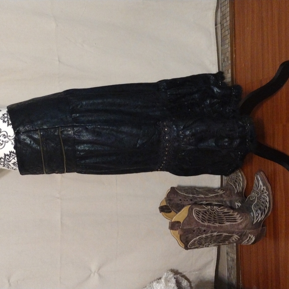 Black BC Black Cat Fashion Skirt Gypsy Mori Country Western NWT 28' Naturecore - Picture 2 of 12